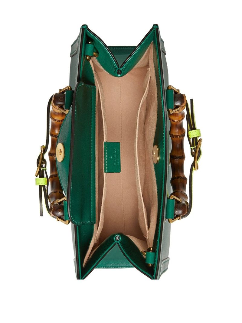 Green Leather Small Leather Top Handle Bag