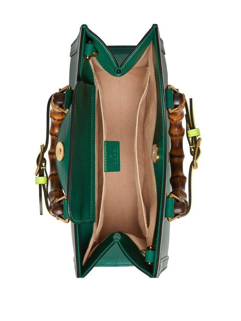 Green Leather Small Leather Top Handle Bag