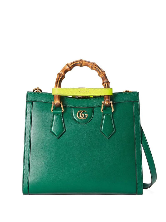 Green Leather Small Leather Top Handle Bag