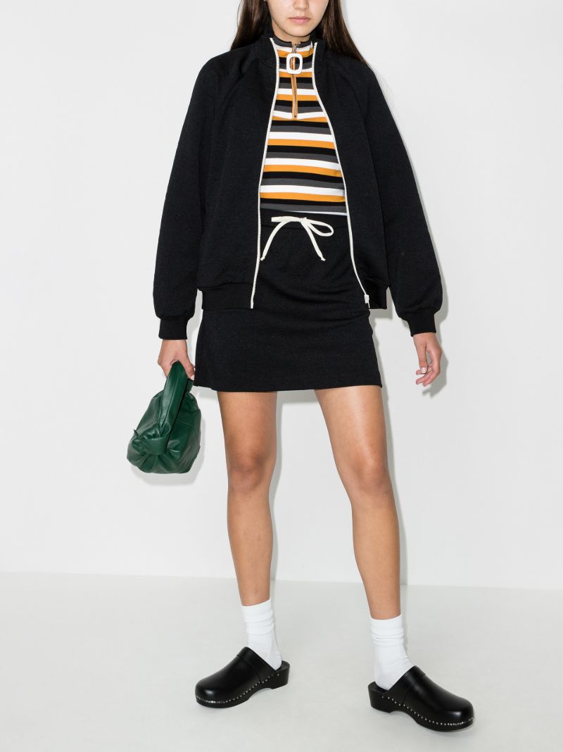 Embossed Drawstring Mini Skirt