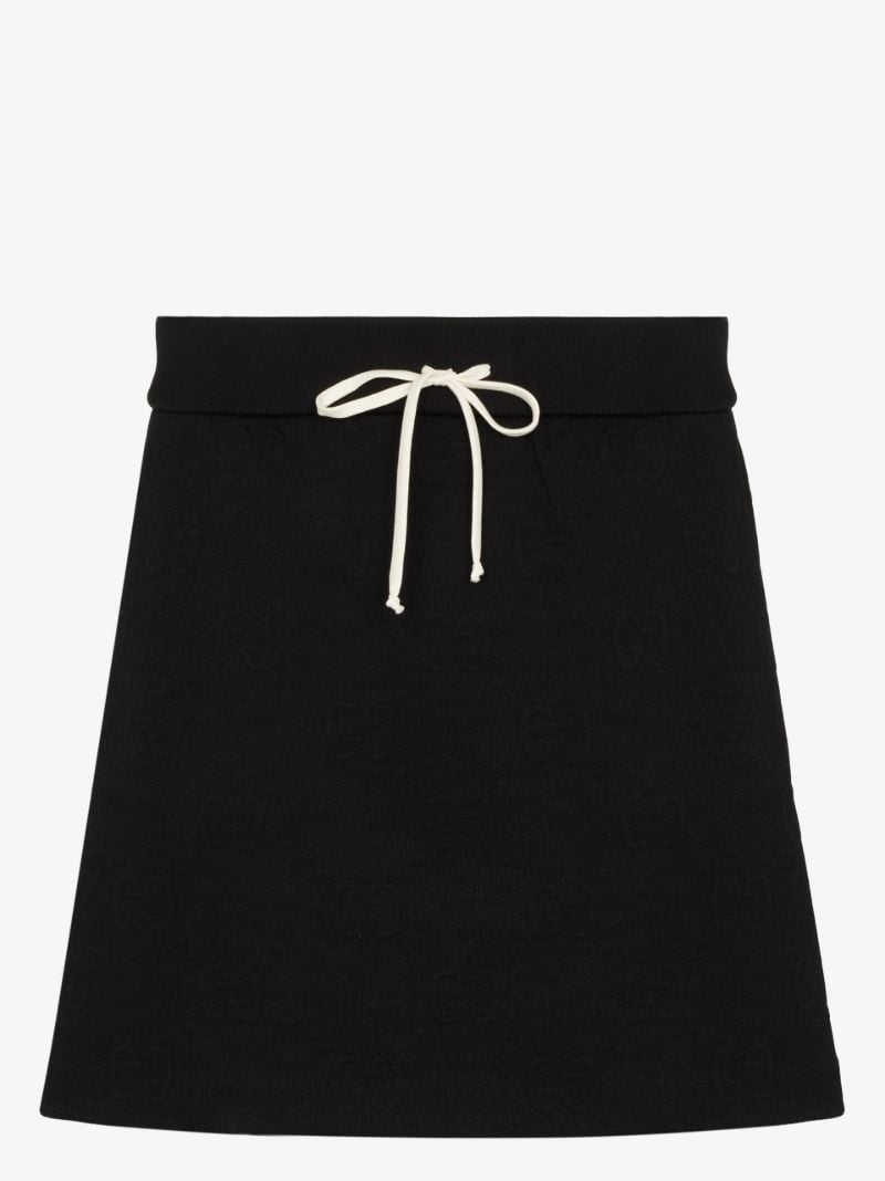 Embossed Drawstring Mini Skirt