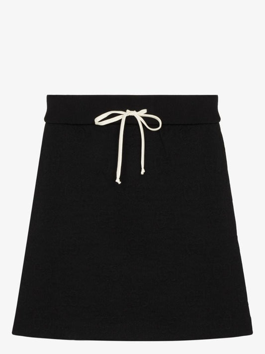 Embossed Drawstring Mini Skirt