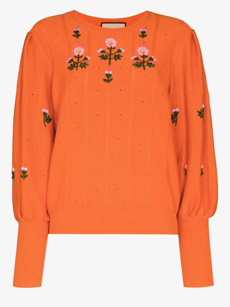 Embroidered Floral Sweater