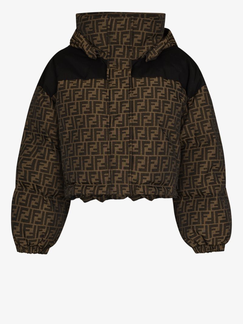 Ff Monogram Cropped Puffer Jacket