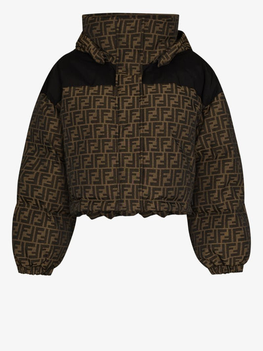 Ff Monogram Cropped Puffer Jacket