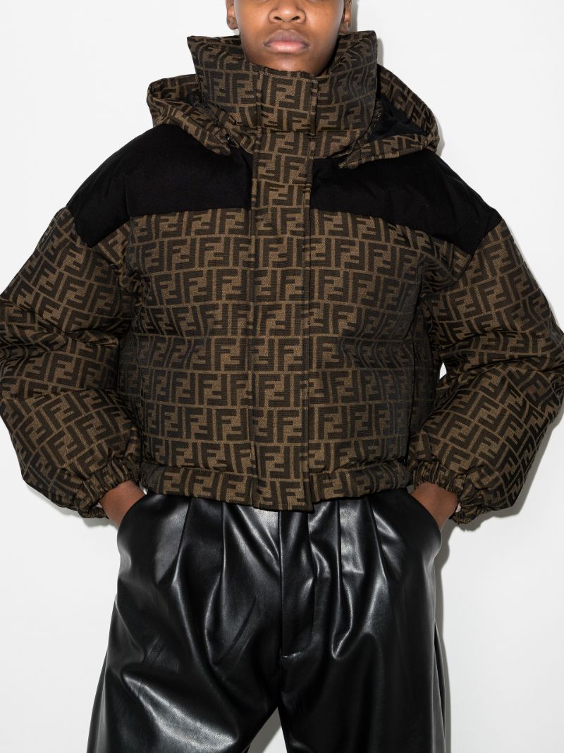 Ff Monogram Cropped Puffer Jacket