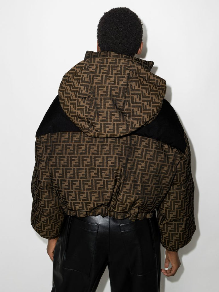 Ff Monogram Cropped Puffer Jacket