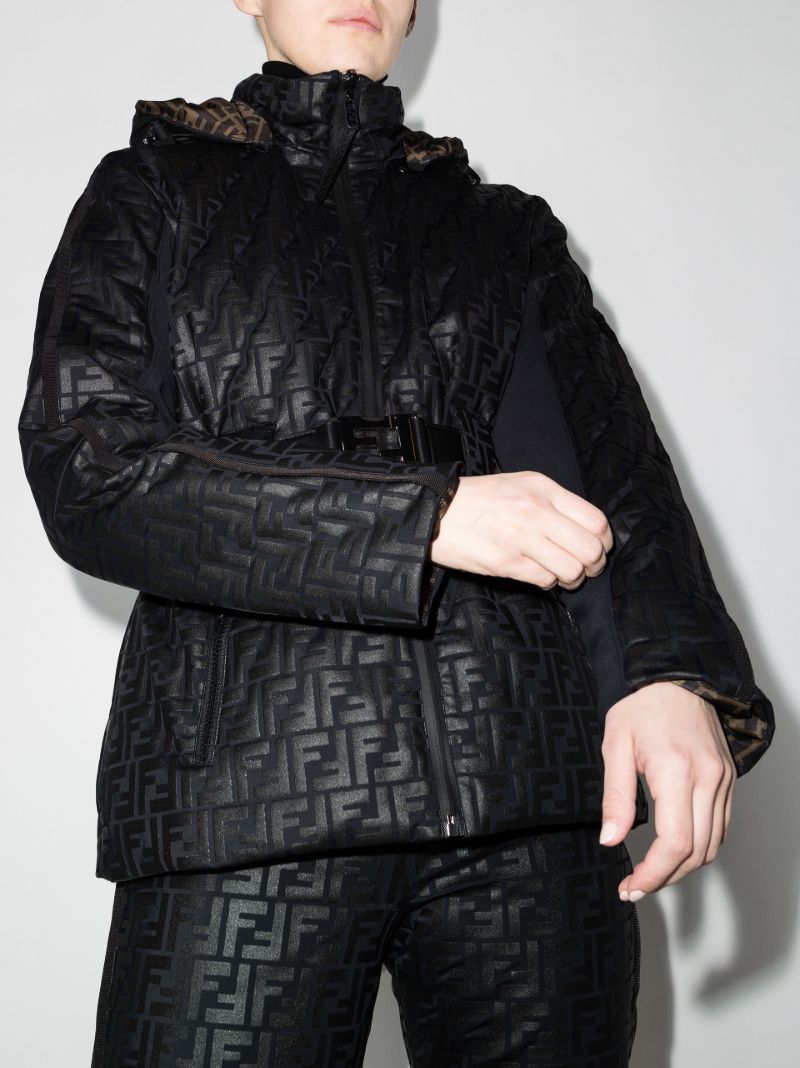 Ff Embossed Hooded Ski Jacket