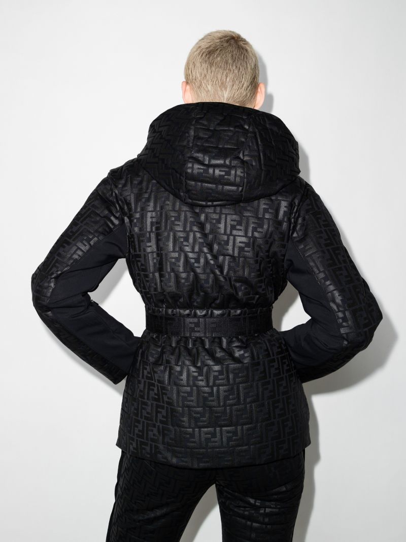 Ff Embossed Hooded Ski Jacket