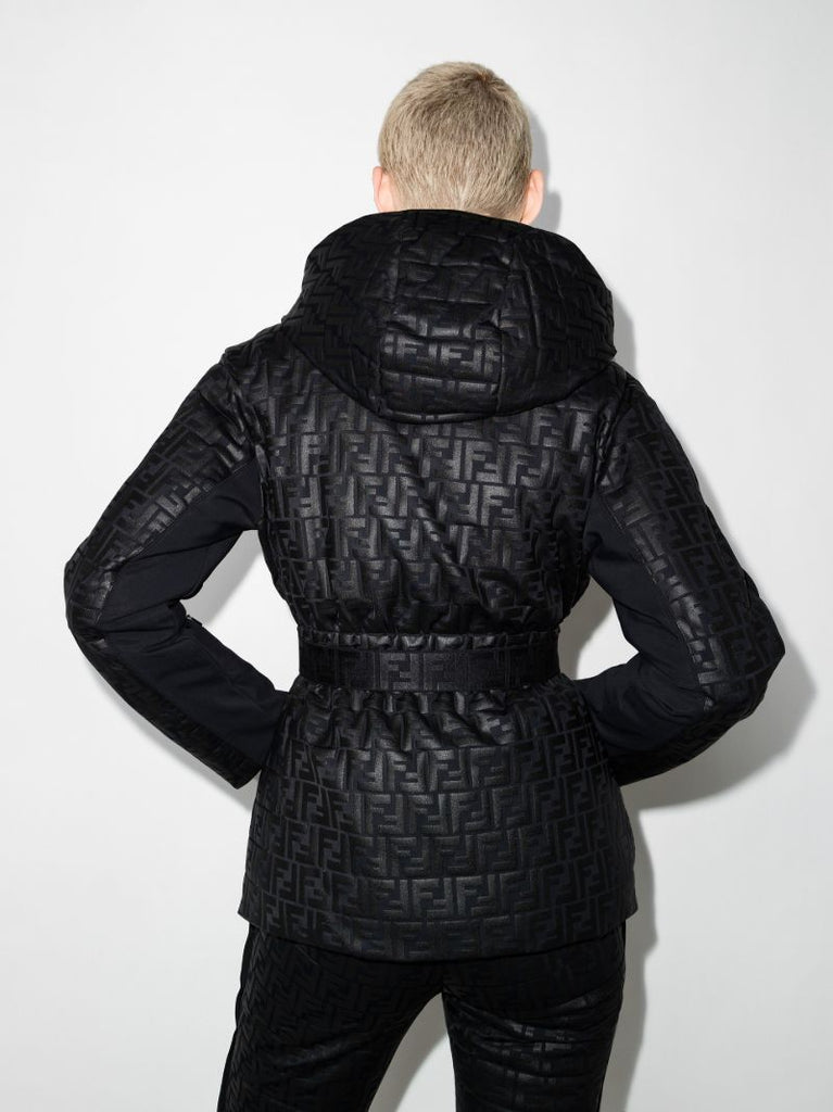 Ff Embossed Hooded Ski Jacket