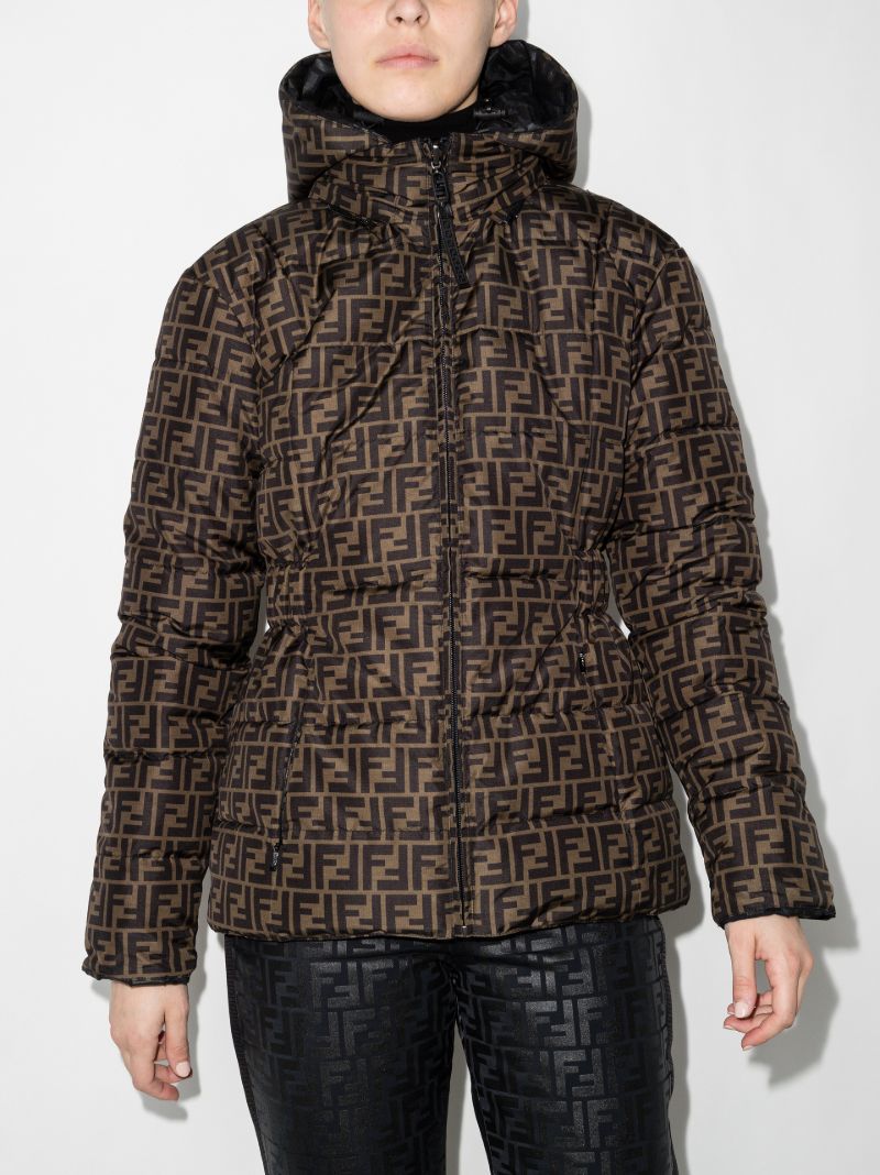 Ff Embossed Hooded Ski Jacket