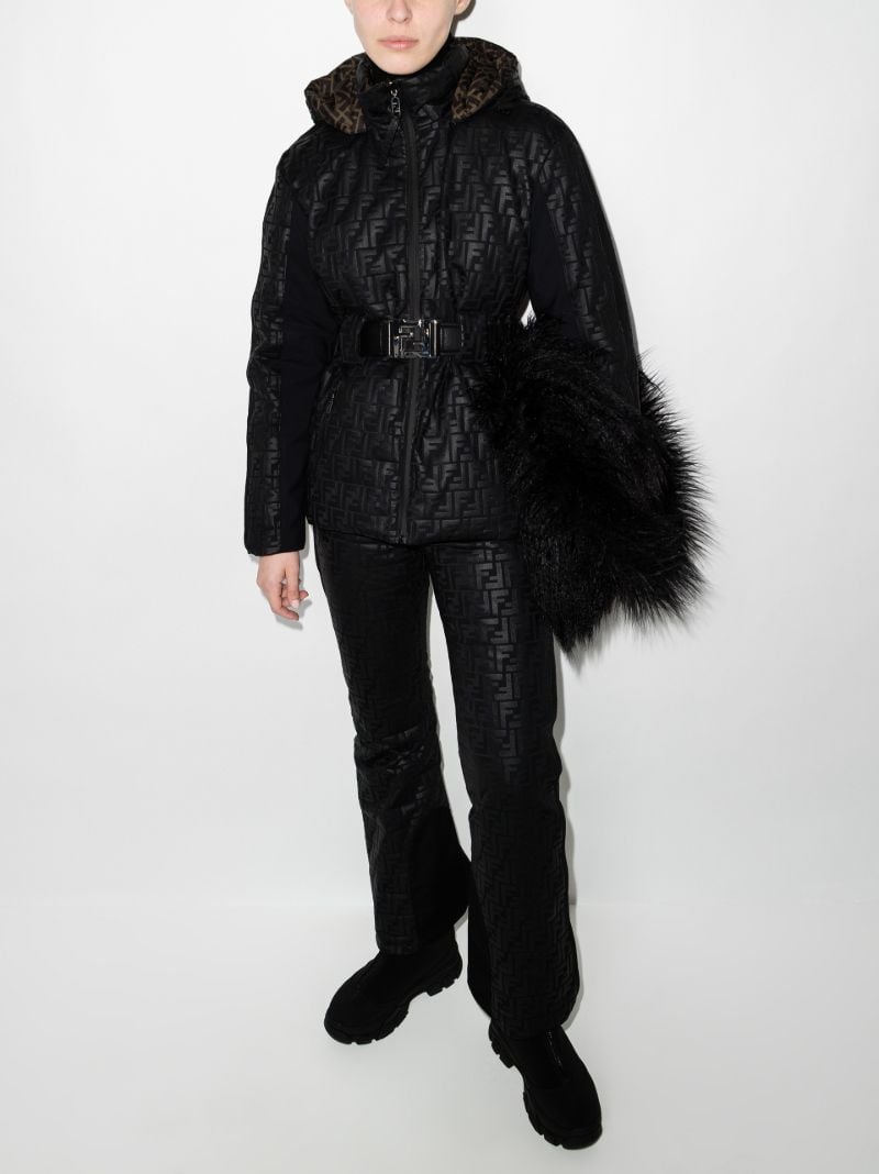 Ff Embossed Hooded Ski Jacket