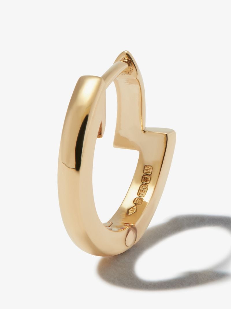 18k Yellow Gold Interrupted Knife-edge Hoop Earring