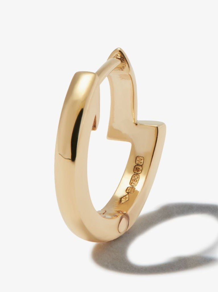 18k Yellow Gold Interrupted Knife-edge Hoop Earring