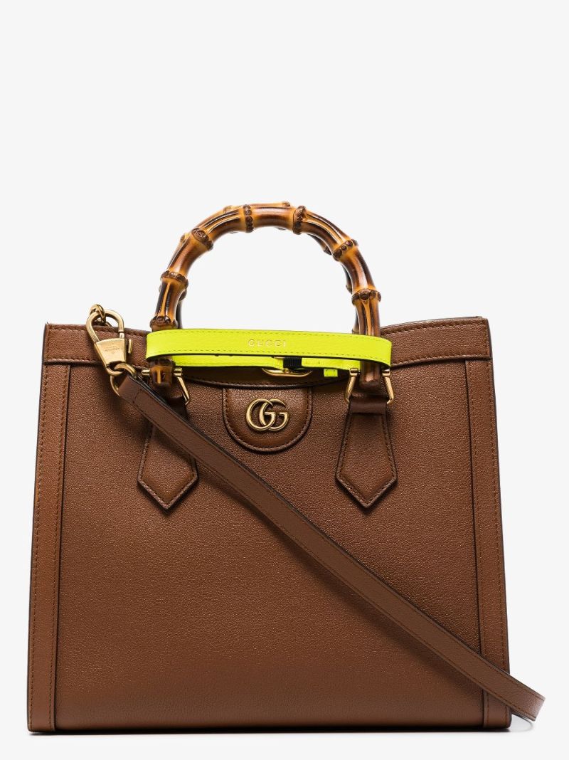 Brown Diana Medium Leather Tote Bag