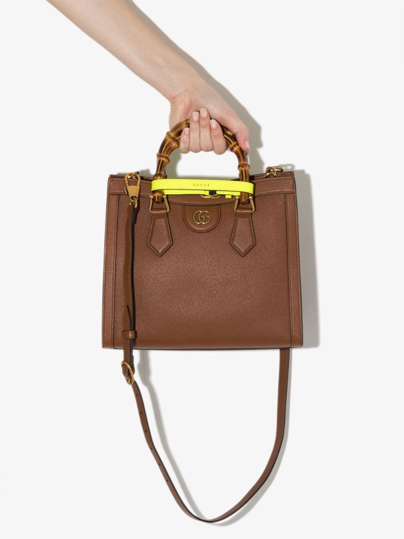 Brown Diana Medium Leather Tote Bag