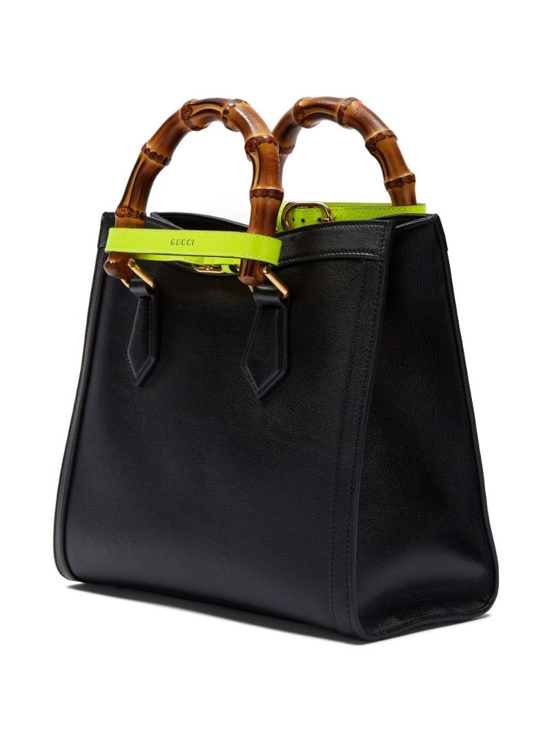 Black Diana Bamboo Top Handle Bag