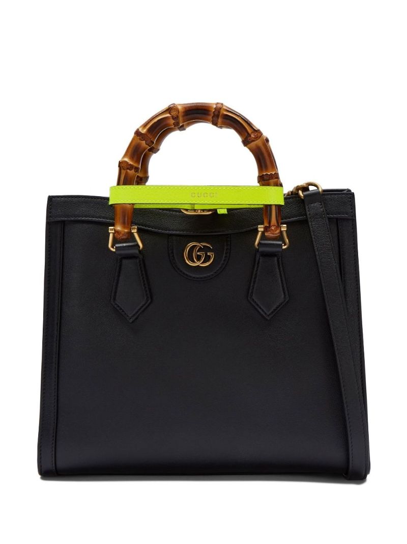 Black Diana Bamboo Top Handle Bag