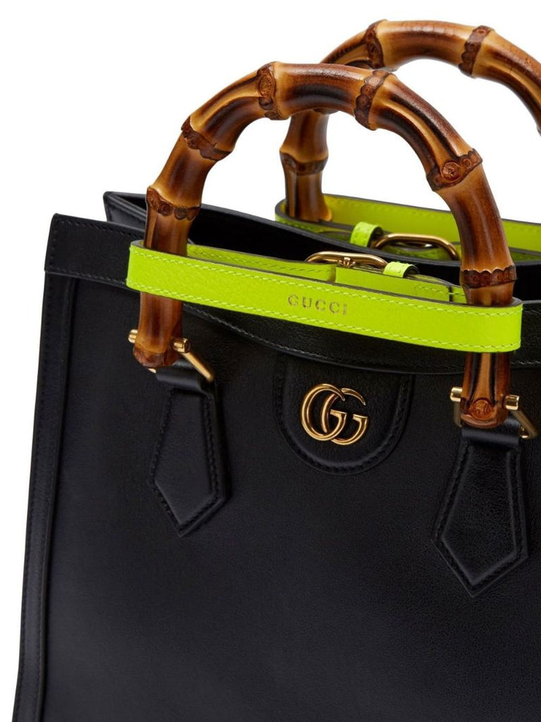 Black Diana Bamboo Top Handle Bag