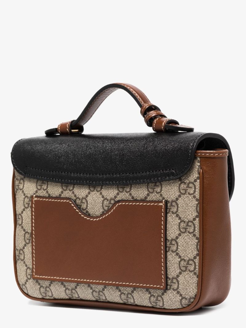 Black and Brown Padlock Mini Leather Shoulder Bag
