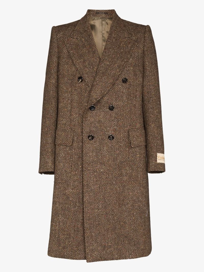 Double-breasted Herringbone Coat