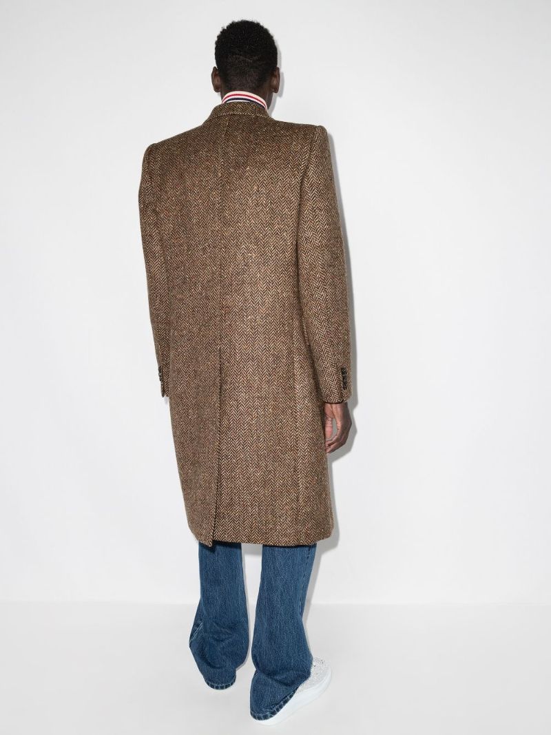 Double-breasted Herringbone Coat