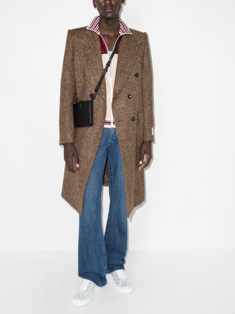 Double-breasted Herringbone Coat