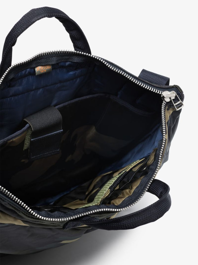 Green and Blue Helmet Camouflage Tote Bag