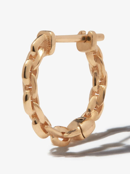 18k Yellow Gold Knife Edge Hoop Earring