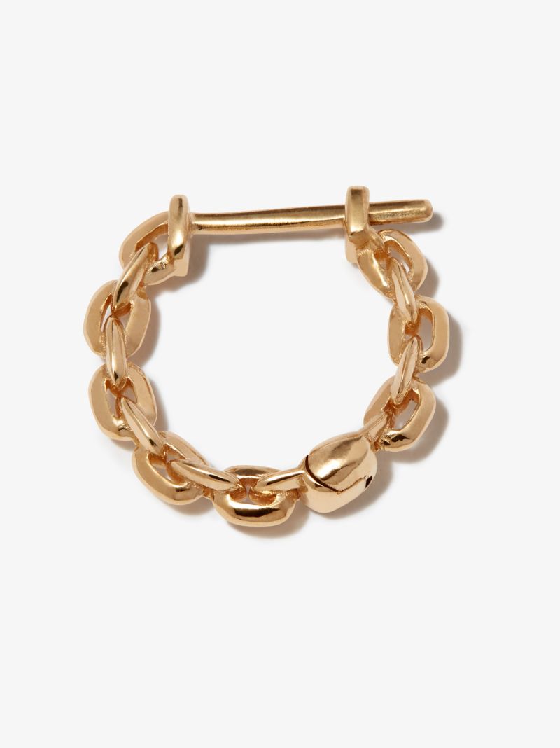 18k Yellow Gold Knife Edge Hoop Earring