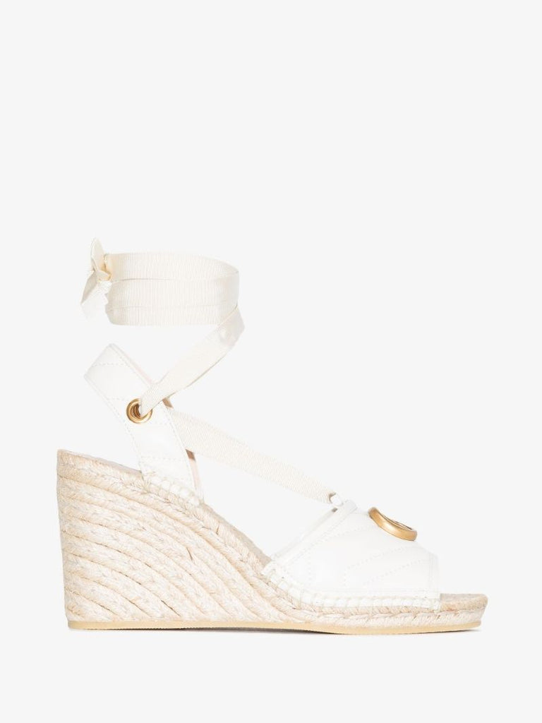 White Pilar 80 Wedge Espadrilles