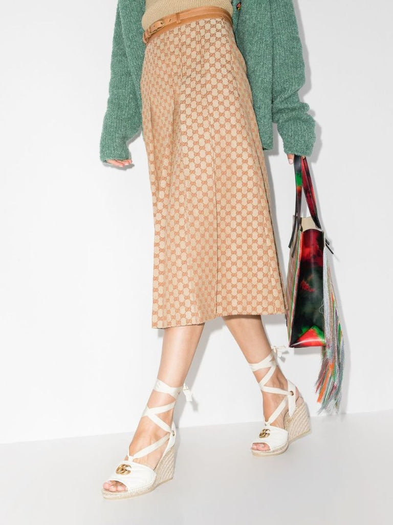 White Pilar 80 Wedge Espadrilles
