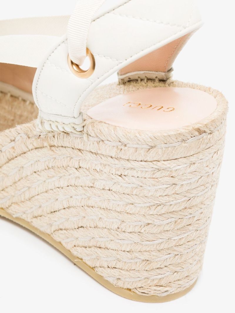 White Pilar 80 Wedge Espadrilles
