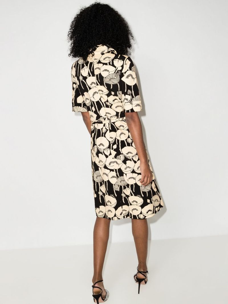 Poppy Print Belted Dress