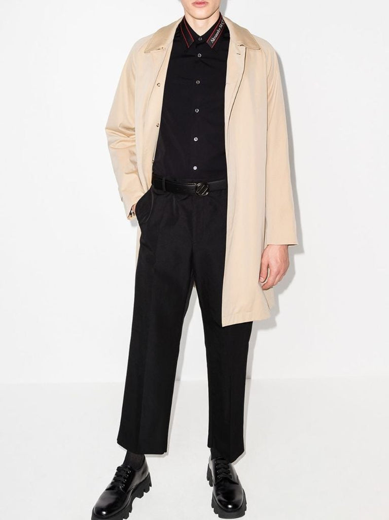 Black Logo Tape Collar Shirt