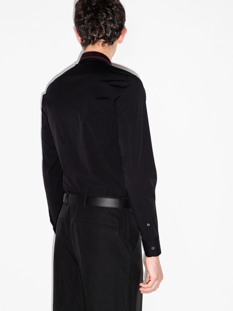 Black Logo Tape Collar Shirt