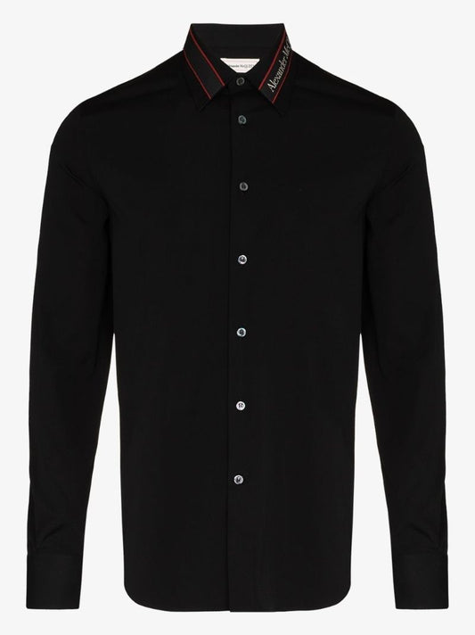 Black Logo Tape Collar Shirt
