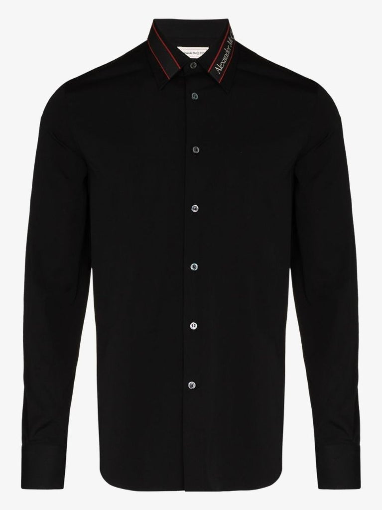 Black Logo Tape Collar Shirt