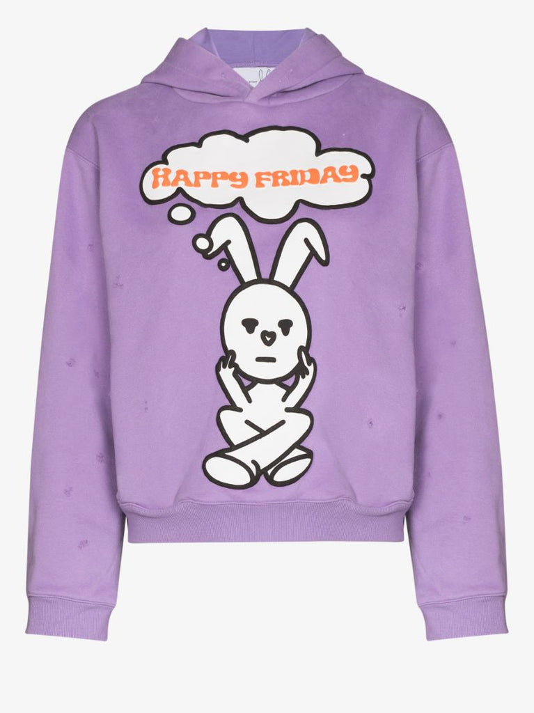 Friday Print Distressed Hoodie