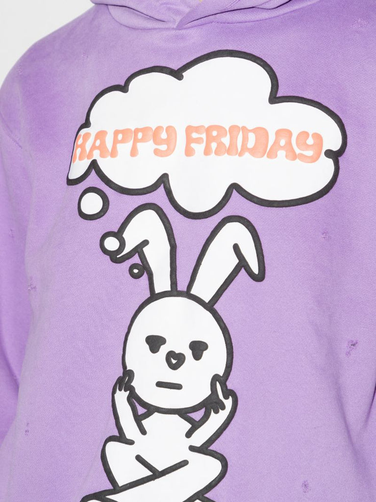 Friday Print Distressed Hoodie