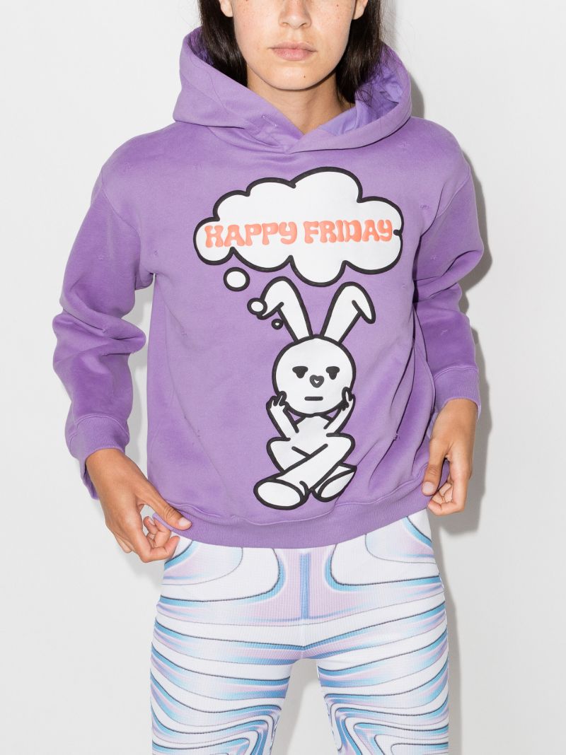 Friday Print Distressed Hoodie