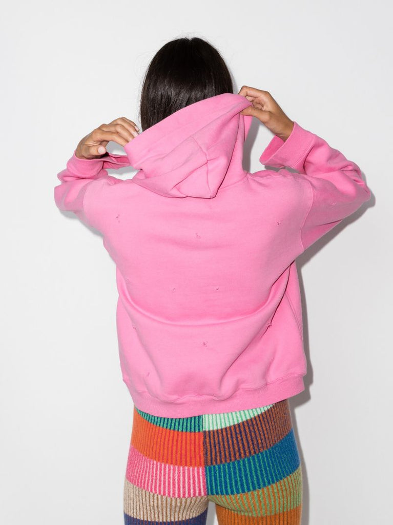 Monday Print Distressed Hoodie