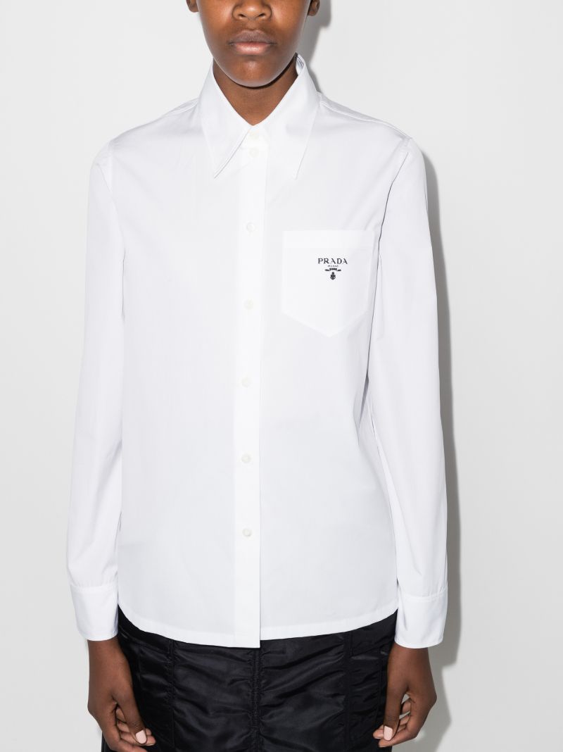 Embroidered Logo Cotton Shirt