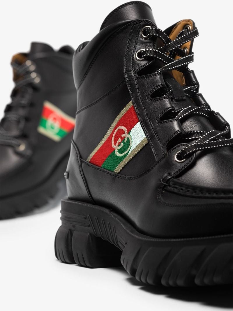 Black Romance Leather Ankle Boots