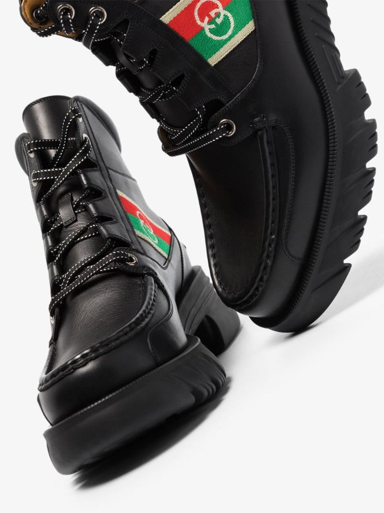 Black Romance Leather Ankle Boots