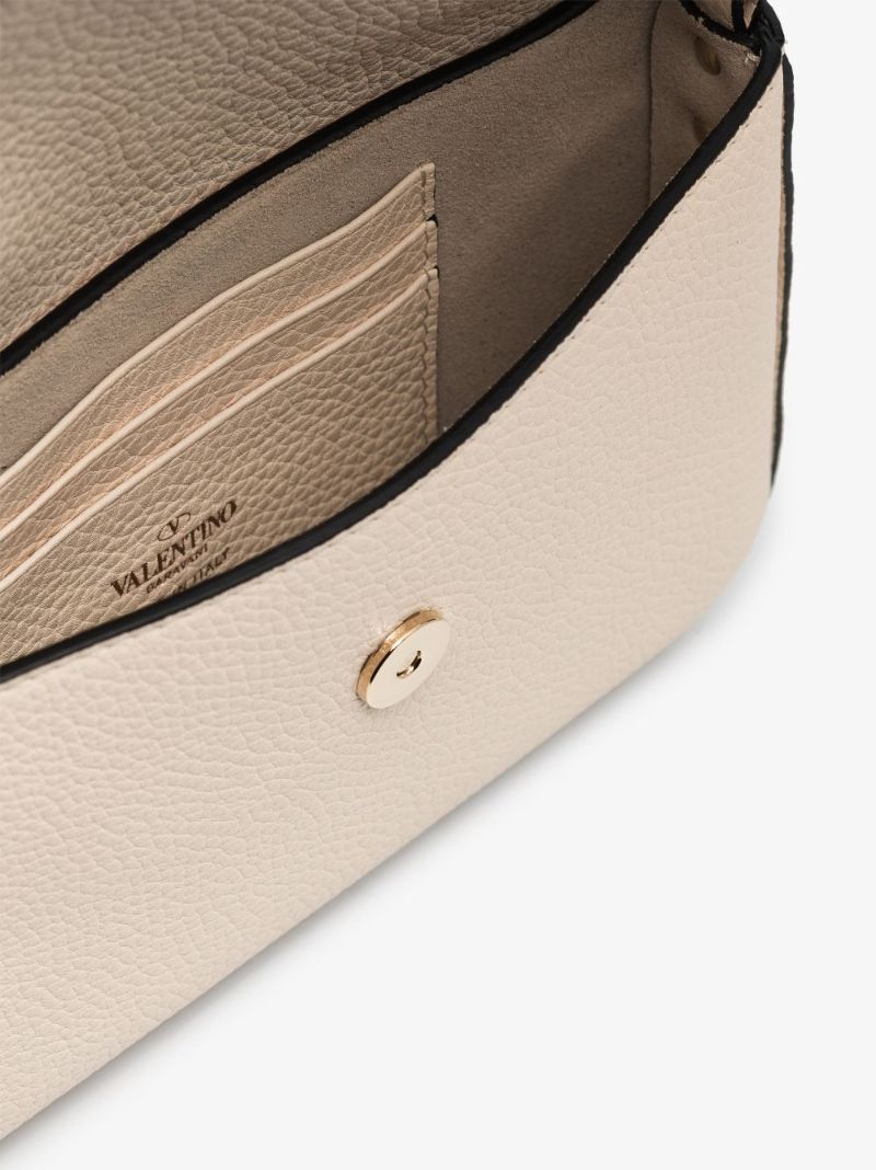 White Rockstud Mini Leather Shoulder Bag