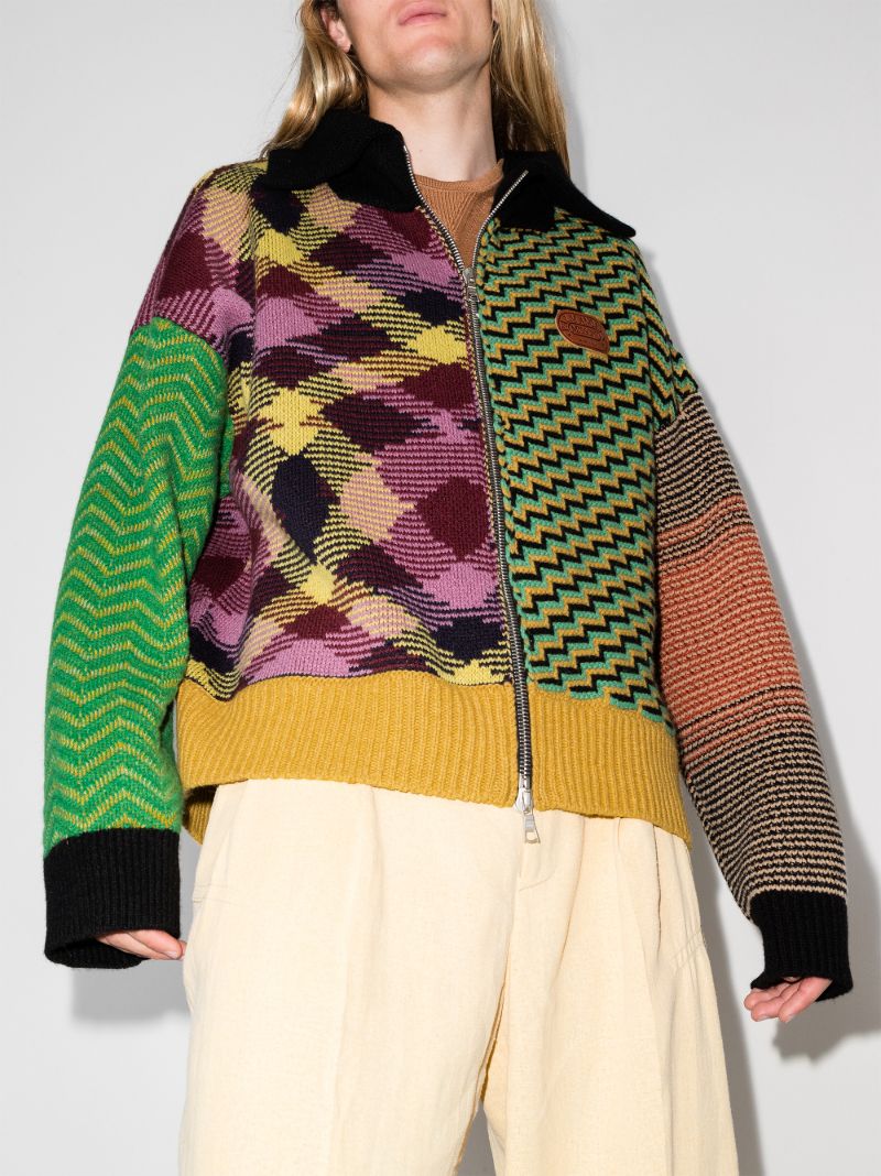 X Missoni Jacquard Patchwork Knitted Cardigan