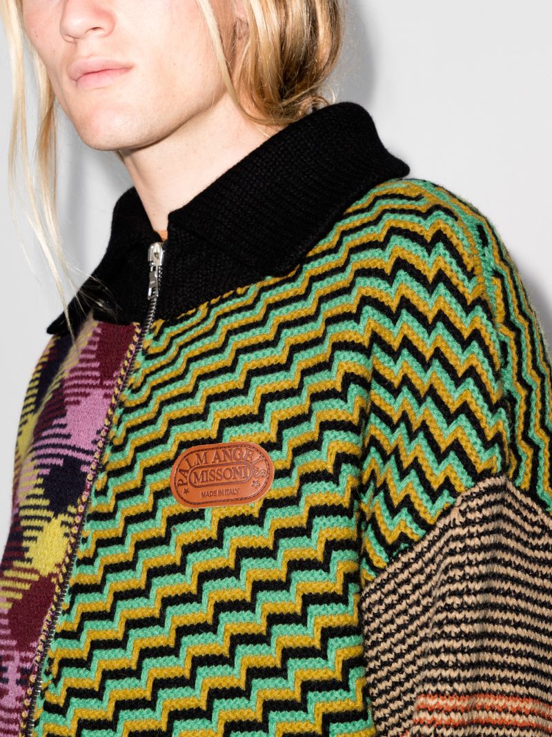X Missoni Jacquard Patchwork Knitted Cardigan