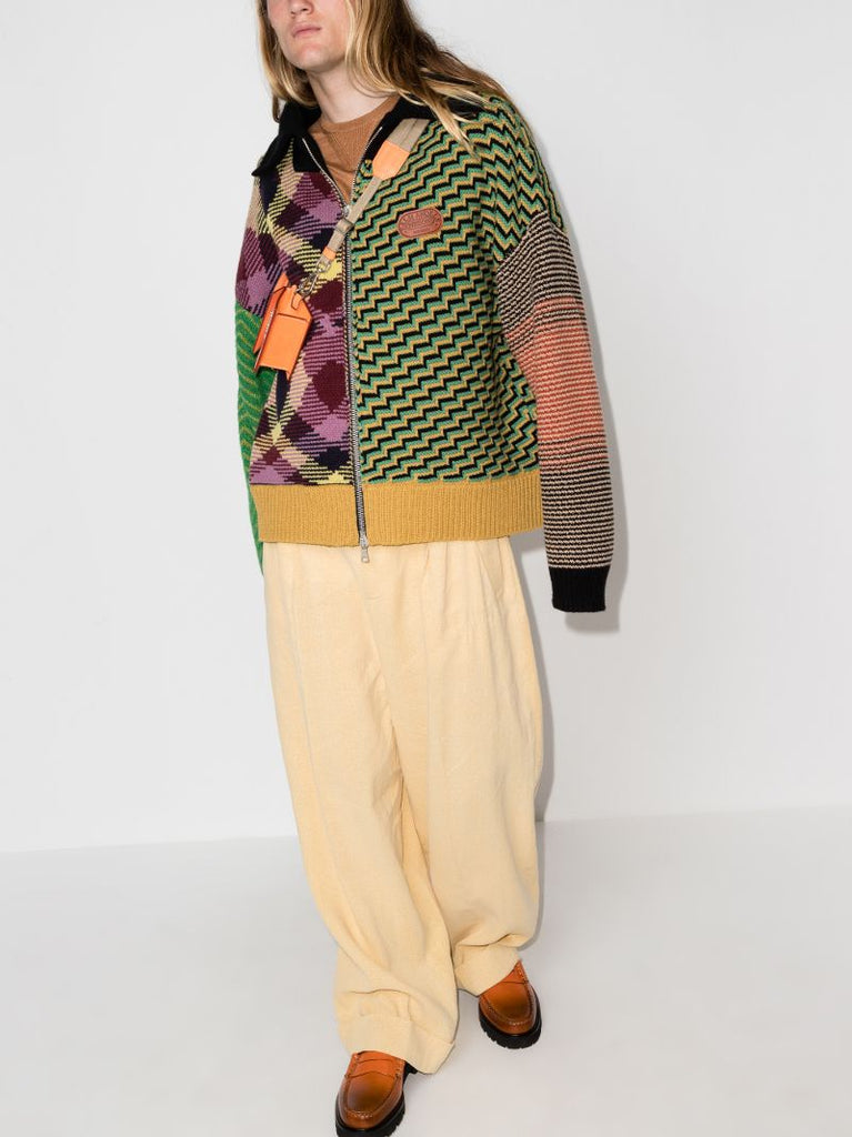 X Missoni Jacquard Patchwork Knitted Cardigan