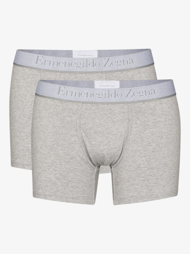 Grey Logo Boxer Briefs Set